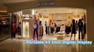 43 Inch Portable Digital Signage Kiosk Plug and Play Display